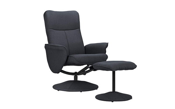 Modern Swivel Chair With Recliner and Footstool (2 Colors)