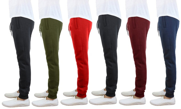 Mens fleece jogger sweatpants 3-pack