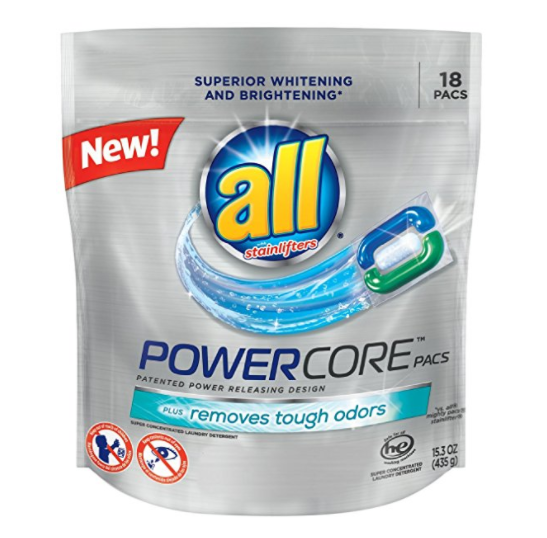 18 packs of all Powercore Pacs Laundry Detergent