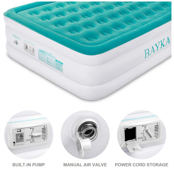 Inflatable Air Mattress with Built-In Pump