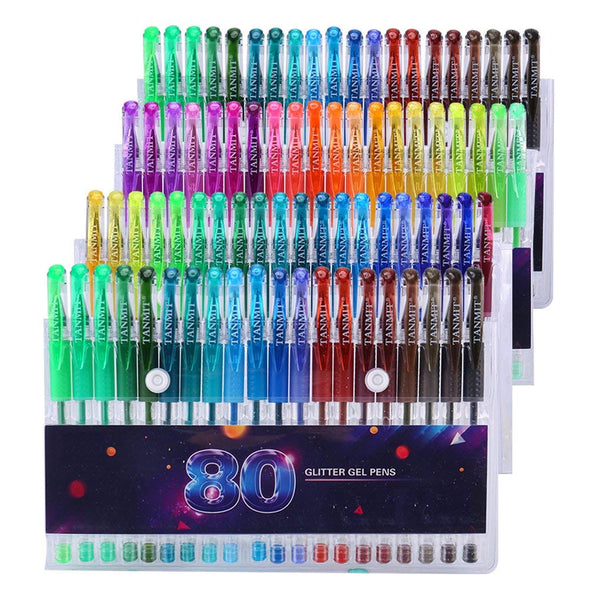 80 glitter gel pens