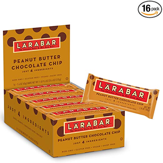 16 unidades de barras sin gluten Larabar de 1.6 oz (chispas de chocolate con mantequilla de maní)