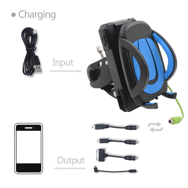 3 in 1 bike light with external battery for all phones