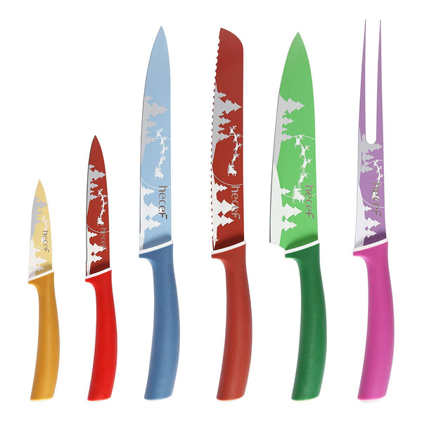 12 piece colorful knife set