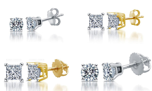 Aretes de diamantes en 14K de DeCarat