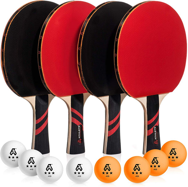 4 Ping-Pong Paddles and 8 Light Regulation Table Tennis Balls