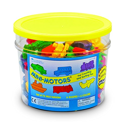 Learning Resources Mini Motors Juego divertido para contar y clasificar, juego de 72