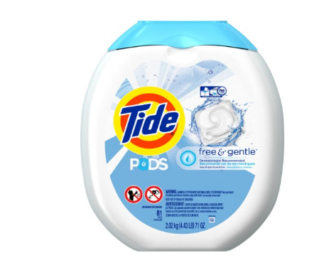 Tarro de 81 cargas de detergente suave y sin Tide Pods