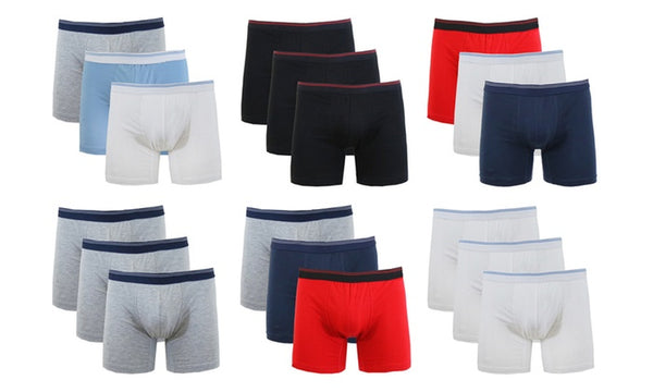 Galaxy by Harvic Men's Egyptian Cotton Stretch Boxer Briefs (3 or 6 Packs)