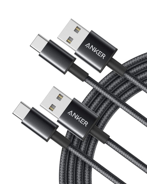 Paquete de 2 cables Anker Premium Nylon USB-C a USB-A 2.0 de 6'