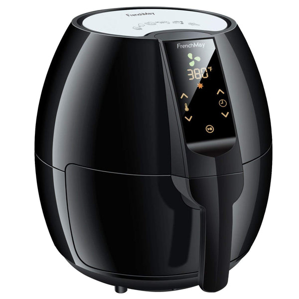 FrenchMay Touch Control Air Fryer, Comes with Recipes & Cook Book (Black)