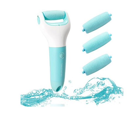 Electric rechargeable callus remover with 3 roller heads