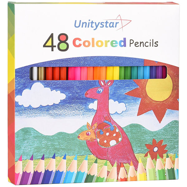 48 colored drawing pencils with sharpener