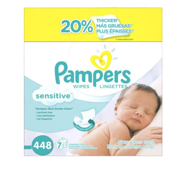 Pack of 448 Pampers Sensitive Wipes