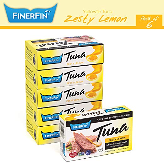 Pack Of 6 FinerFin Yellowfin Tuna In Organic Olive Oil (4 Flavors)