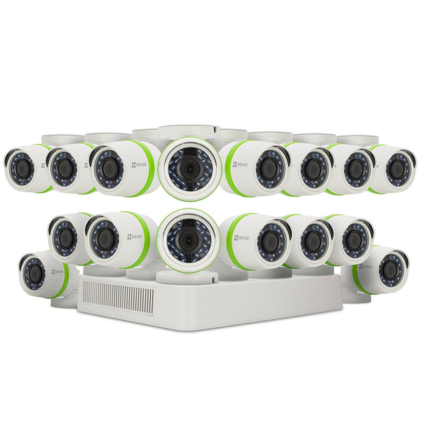 16 cámaras de seguridad y sistema de vigilancia HD resistentes a la intemperie