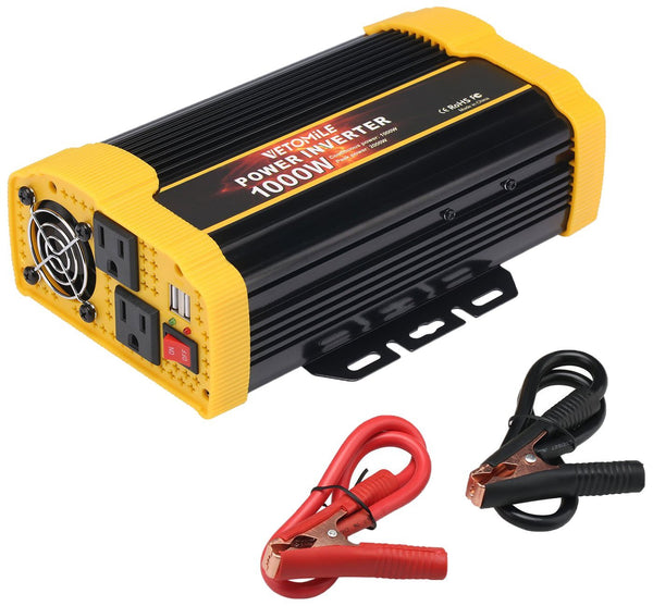 Inversor de corriente de 1000 W CC 12 V a 110 V CA inversor de coche con adaptador de coche USB dual 2.1A