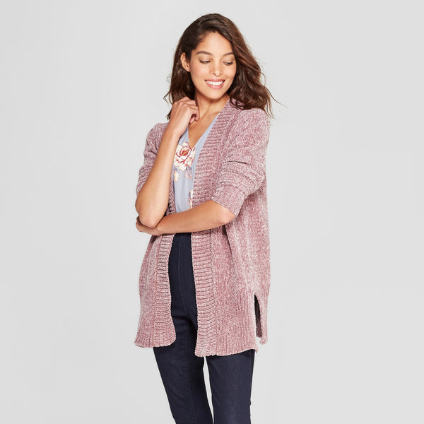 Chenille open cardigan