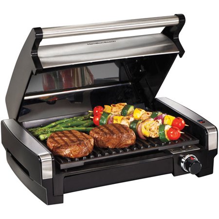 Hamilton Beach Electric Indoor Searing Grill with Removable Plates and Less Smoke