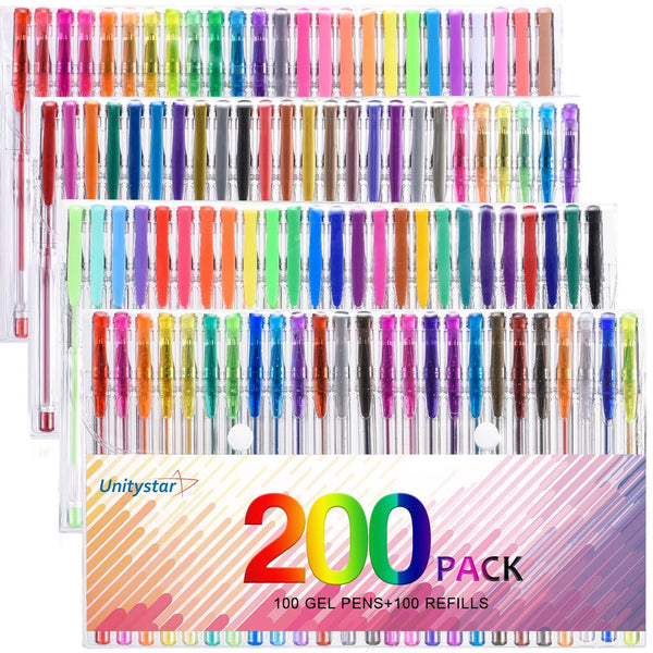200 coloring gel pen set