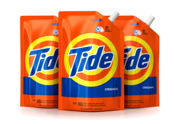 Pack of 3 Tide Smart Pouch detergent, 93 loads