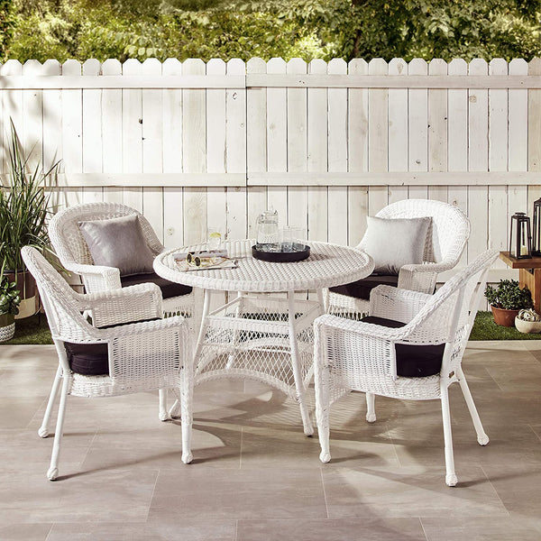 Jeco 5 Piece Wicker Dining Set With Cushions