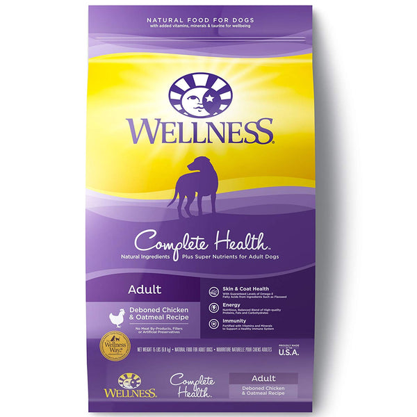 15-Lbs. Wellness Complete Health Natural Dry Dog Food (Chicken & Oatmeal)