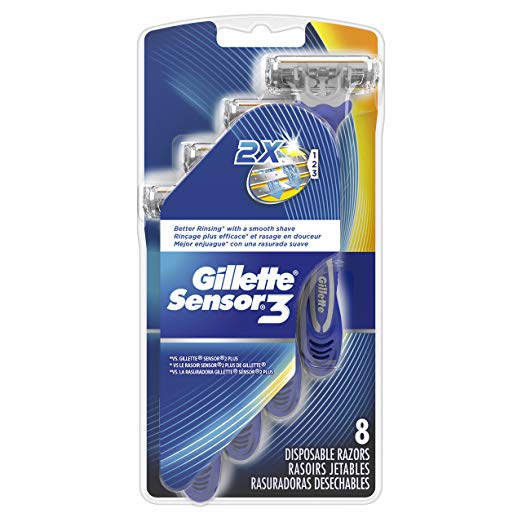 8-Count Gillette Sensor3 Men's Disposable Razors