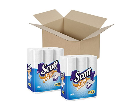 48 double rolls of Scott tube-free toilet paper