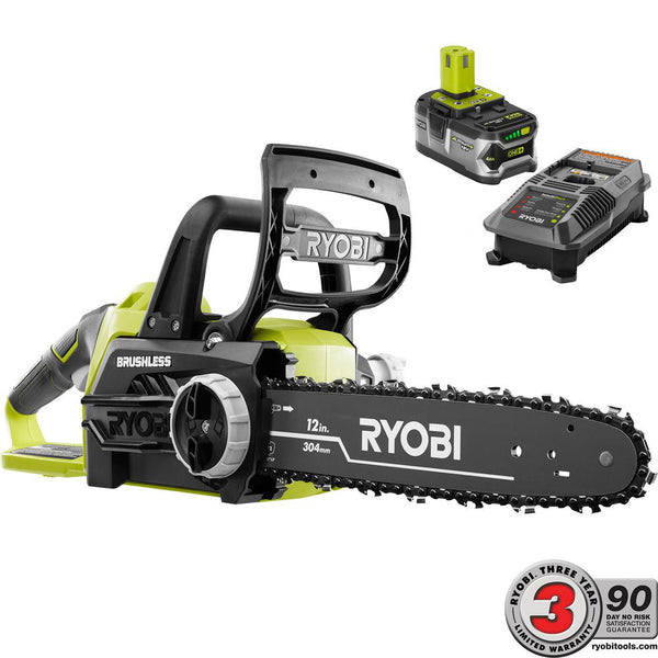 Ryobi ONE+ 12" 18V Brushless Li-ion Cordless Chainsaw + Battery/Charger