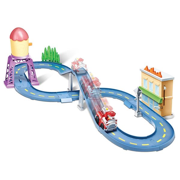 Town Rescue Track Set with Motorized Vehicle with Lights and Sounds