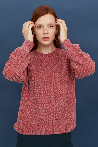 Pink chenille sweater