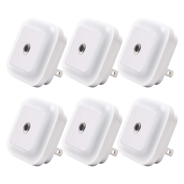 Paquete de 6 luces nocturnas LED con sensor de anochecer a amanecer