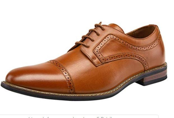 JOUSEN Zapatos de vestir formales Oxford con punta lisa para hombre