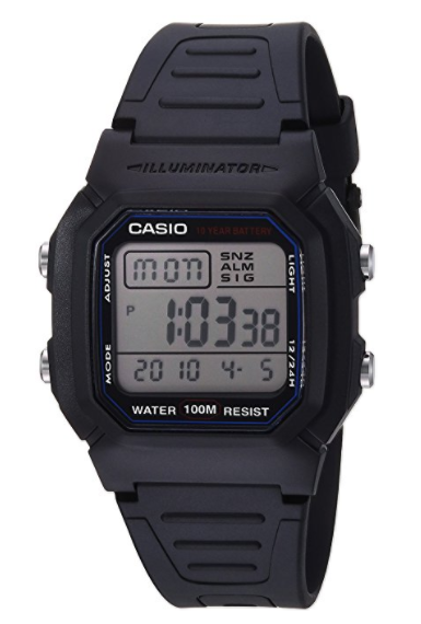 Reloj deportivo clásico Casio para hombre con banda negra