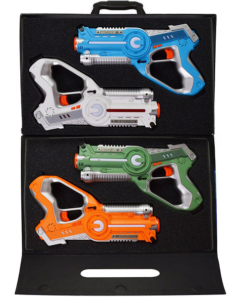 Pack de 4 juegos de etiquetas láser de Dynasty Toys con estuche