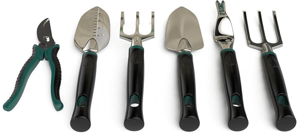 6 piece gardening tool set with tote bag