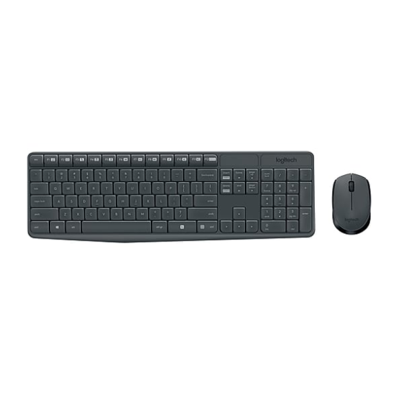 Logitech MK235 - Juego de teclado y ratón óptico inalámbrico USB