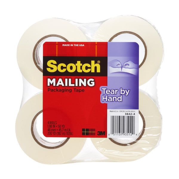 Pack of 4 Scotch Tear-by-Hand Tape