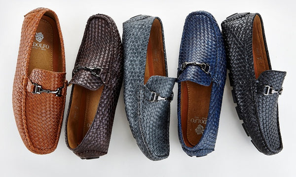 Adolfo Claude Zapatos de conducción tejidos para hombre