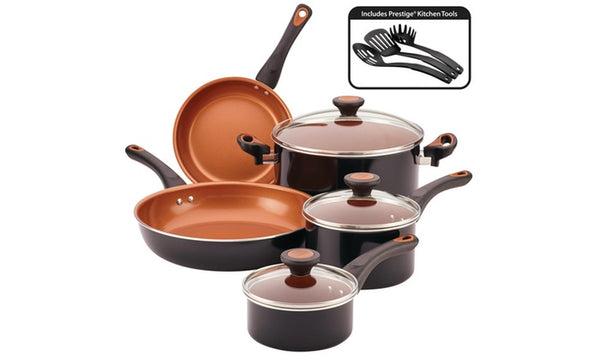 Farberware Glide Copper-Ceramic Nonstick Cookware Set (11-Piece)