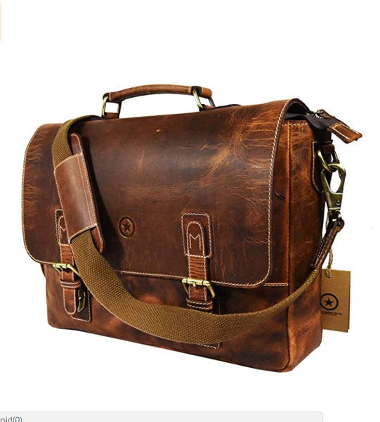 Ahorre a lo grande en bolsos tipo mensajero para computadora portátil de cuero genuino de Aaron Leather