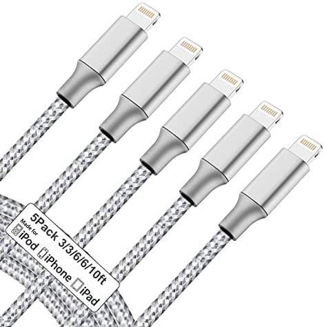 5-Pack iPhone Charger Cord Lightning Cables
