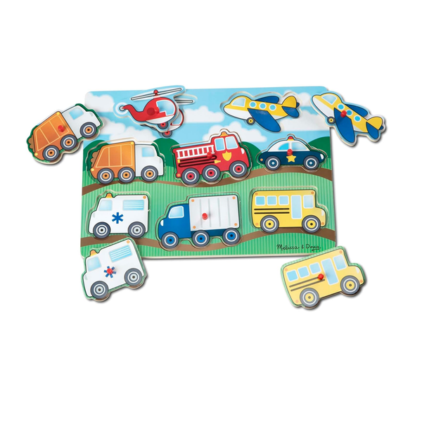 Melissa & Doug Vehicles Wooden Peg Puzzle