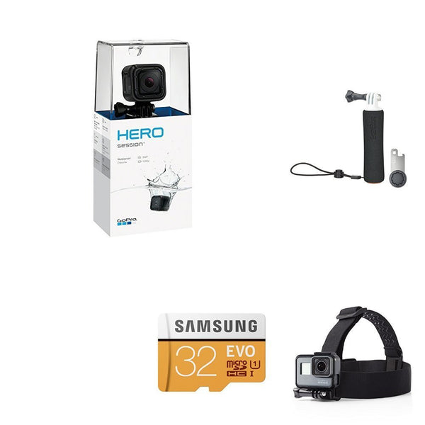 GoPro Session con controlador GoPro, tarjeta SD Samsung de 32 GB y correa para la cabeza
