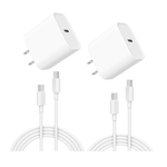 2 MFi Certified 20W Fast Chargers With 6 Ft USB-C Cables
