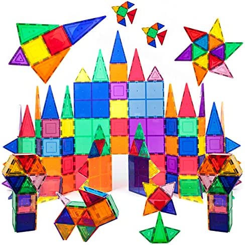 PicassoTiles Juego de 100 piezas, 100 piezas de azulejos magnéticos para construcción