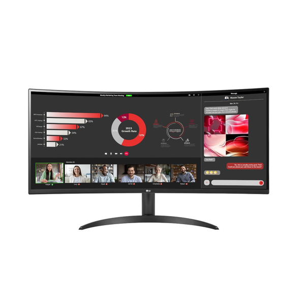Monitor curvo LG Ultrawide QHD de 34 pulgadas con soporte de un clic (3440x1440)