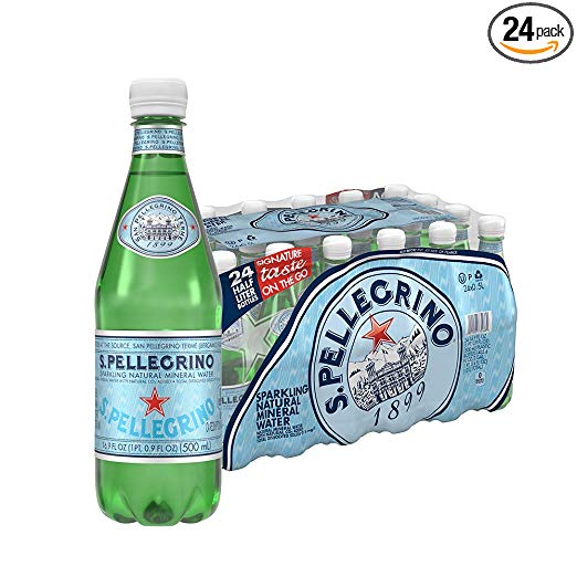 24 botellas de agua mineral natural con gas S.Pellegrino