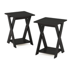 Juego de 2 mesas auxiliares con patas cruzadas Furinno: diseño moderno y simplista, acabado espresso